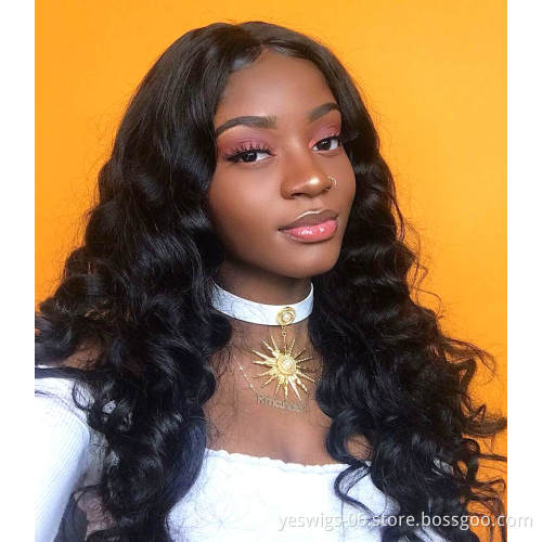 Wholesale Body Wave Human Hair Wig , 100% Cuticle Aligned Virgin Hair Peruvian 13*4 Lace Front Wigs for Black Women